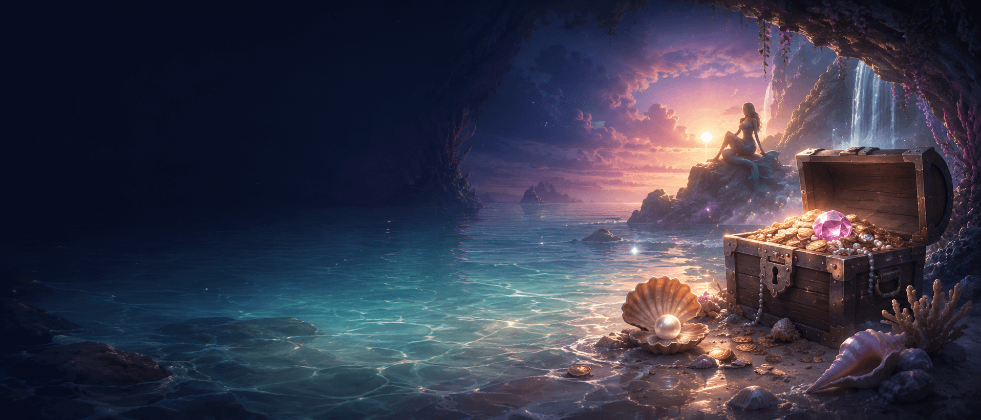 Mermaid treasure scene